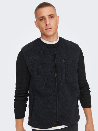 Houston Fleece West - Dark Navy - Only & Sons - Blue