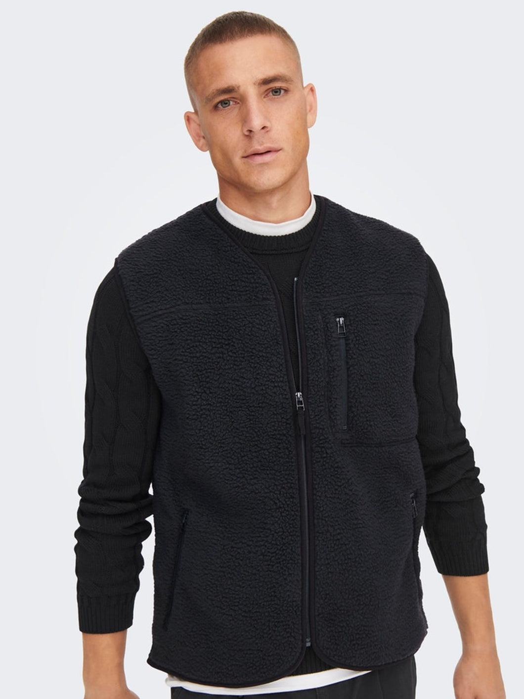 Houston Fleece West - Dark Navy - Only & Sons - Blue