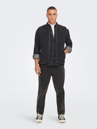 Houston Fleece West - Phantom - Only & Sons - Black 4