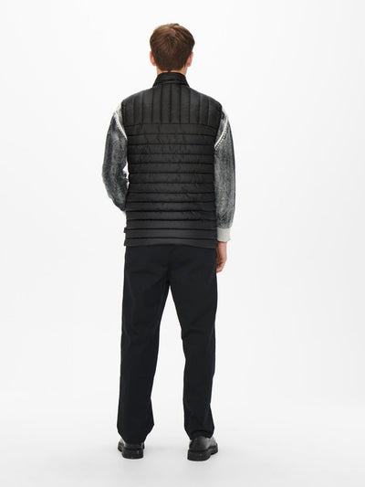 Piet Quilted Vest - Black - Only & Sons - Black 5