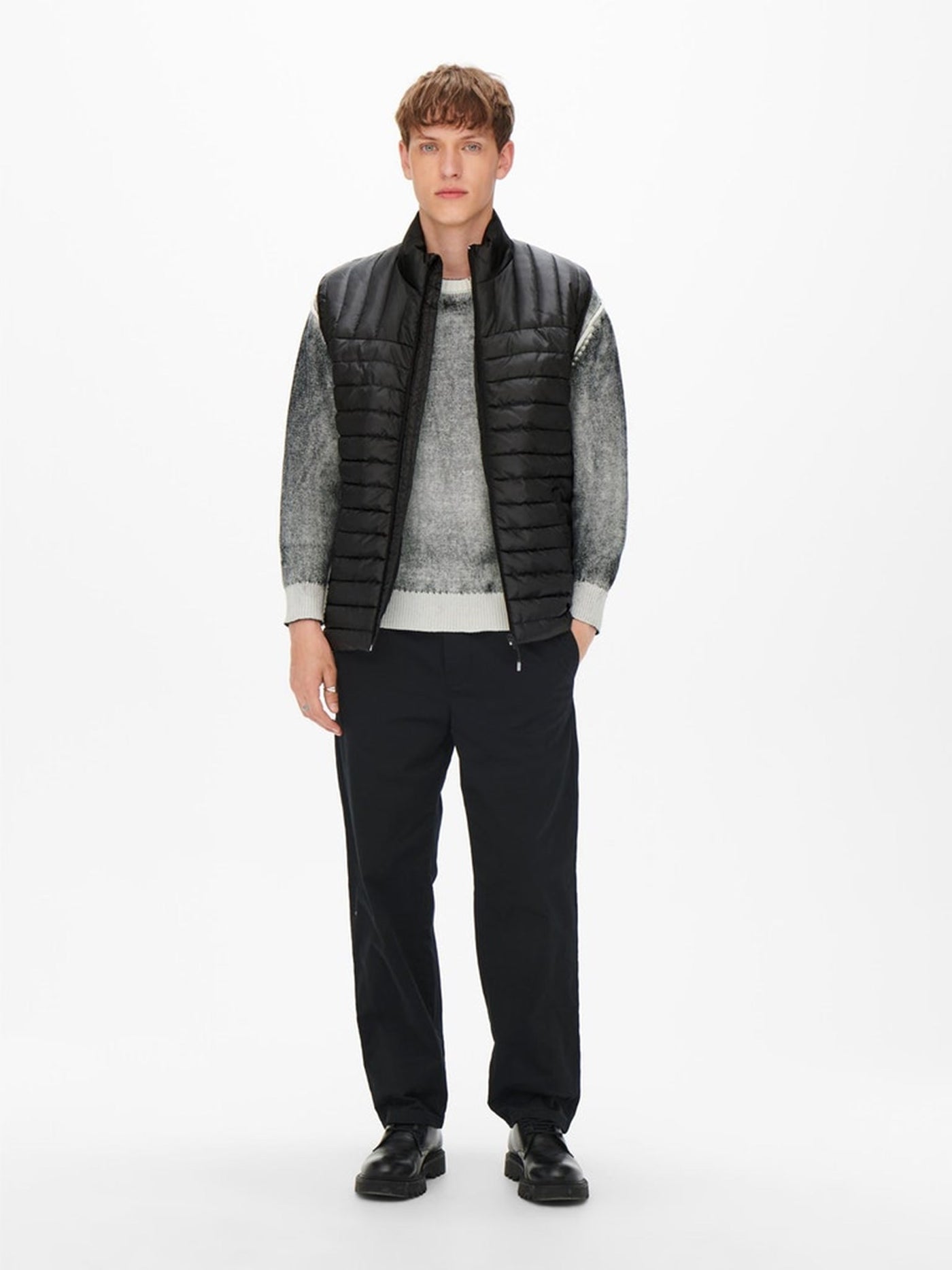 Piet Quilted Vest - Black - Only & Sons - Black 4