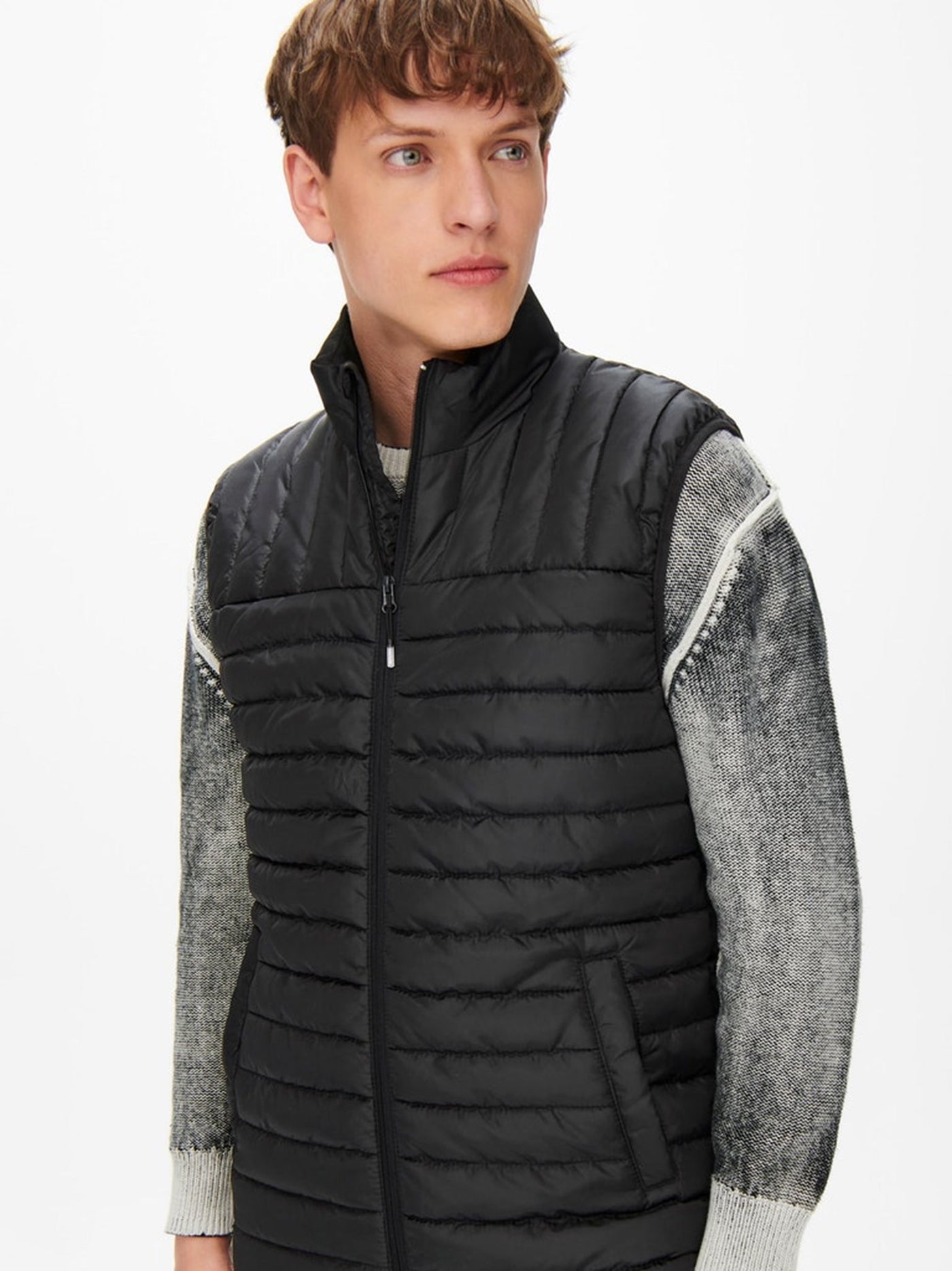 Piet Quilted Vest - Black - Only & Sons - Black 2