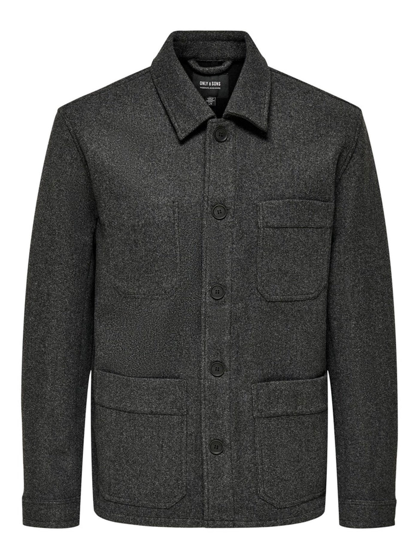 Jax Overshirt Jacket - Dark Grey Melange - Only & Sons - Grey 7