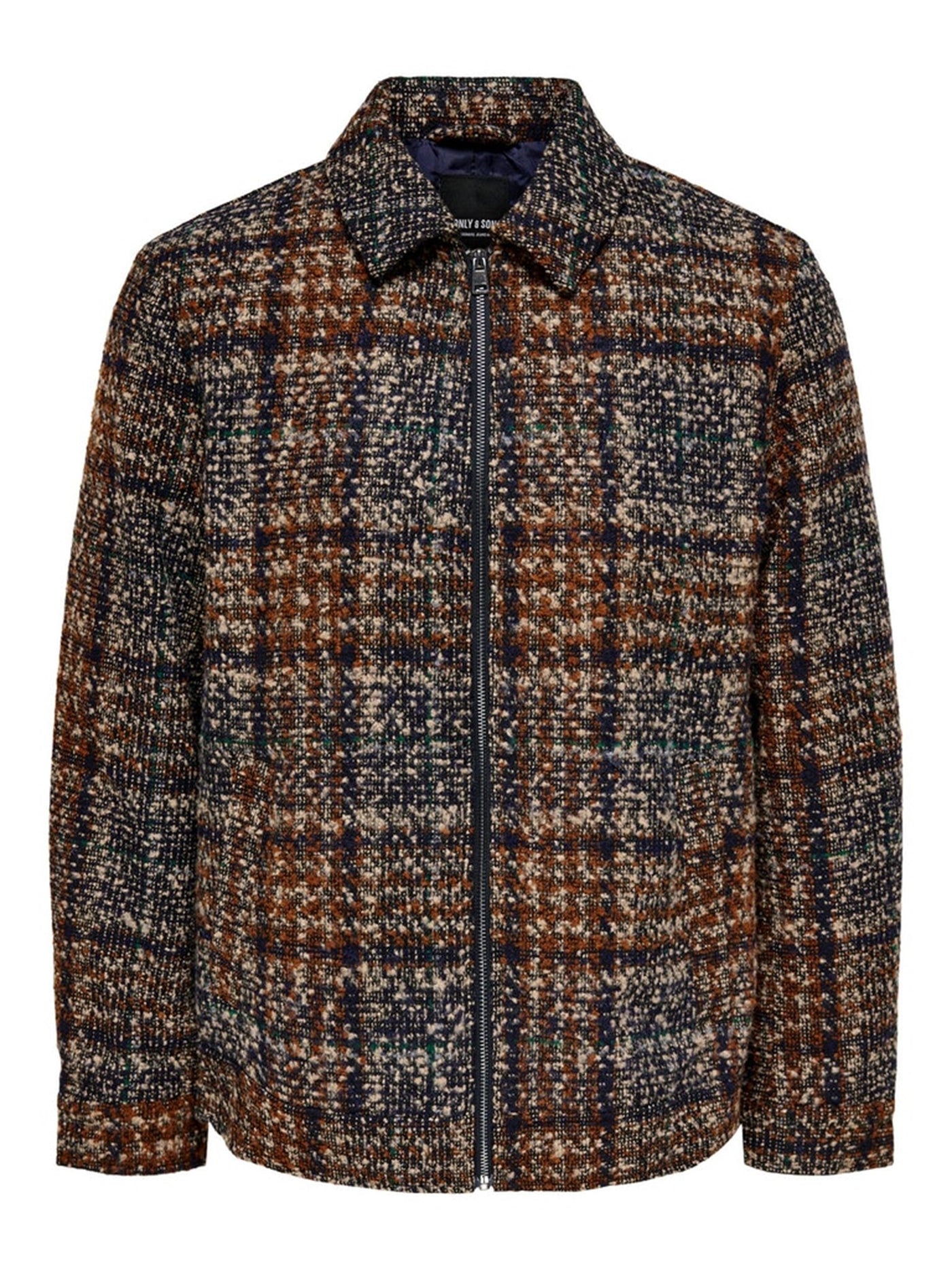 Loop Check Jacket - Chinchilla - Only & Sons - Brown