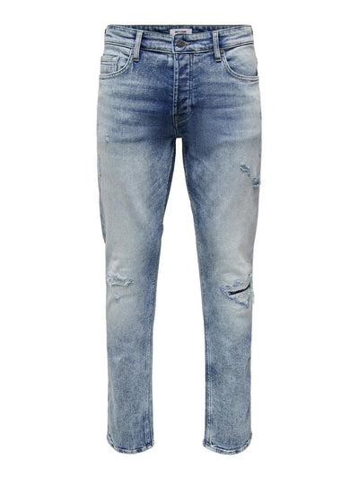 Weft Reg Blue Jeans - Blue Denim - Only & Sons - Blue