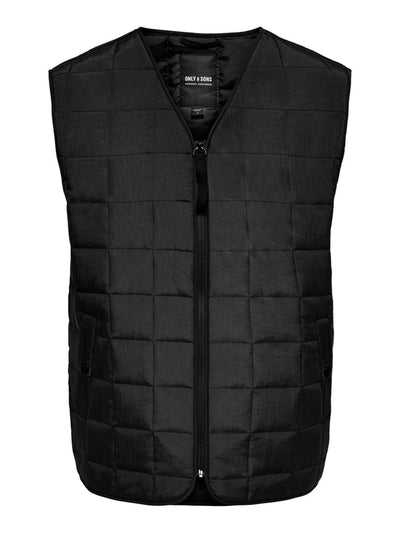 Anker Quilted Vest - Black - Only & Sons - Black