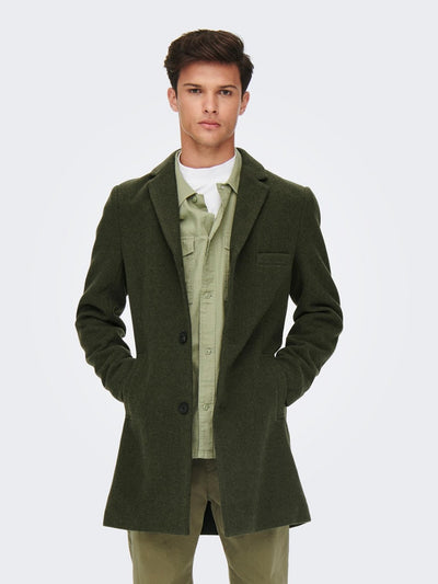 Jaylon Wool Coat - Rosin - Only & Sons - Green 3