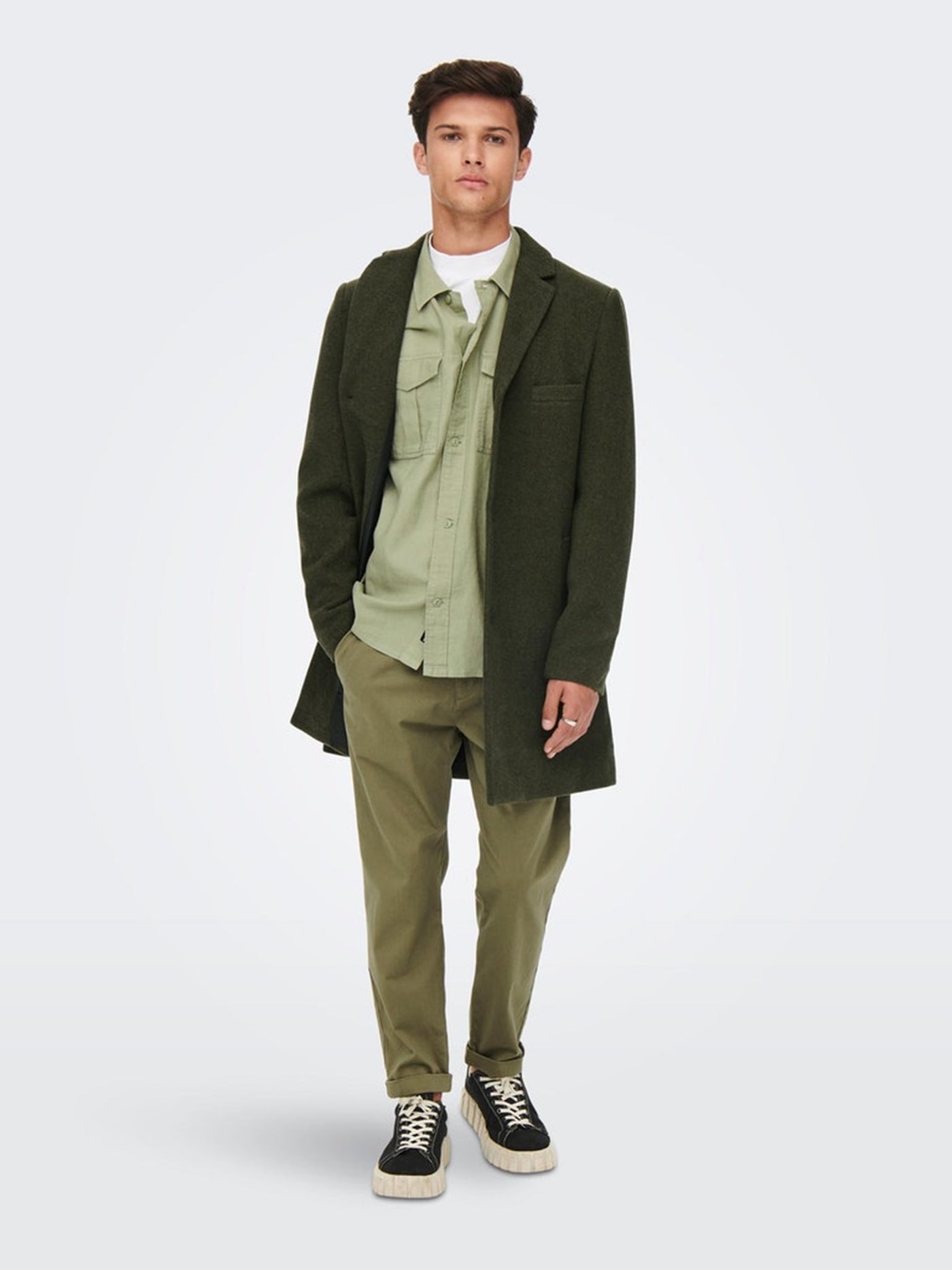 Jaylon Wool Coat - Rosin - Only & Sons - Green 4