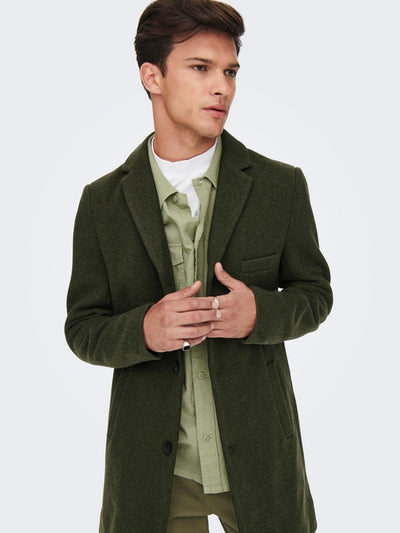 Jaylon Wool Coat - Rosin - Only & Sons - Green