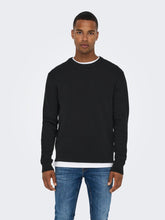 Load image into Gallery viewer, Phil Knit Pullover - Black - Only &amp; Sons - Black 3
