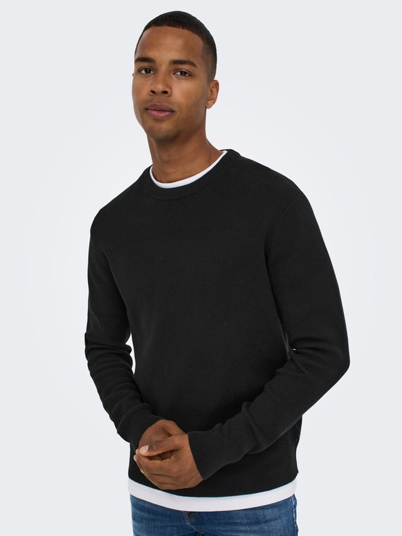 Phil Knit Pullover - Black - Only & Sons - Black