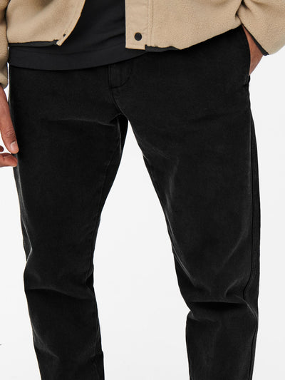 Avi Beam Chino Twill Pants - Black - Only & Sons - Black 3