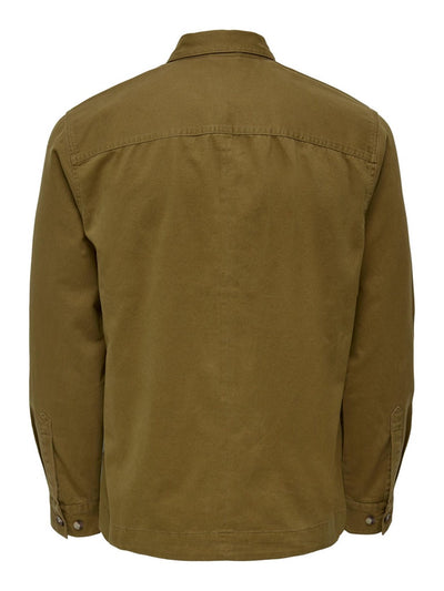 Ilvio Twill Overshirt - Kangaroo - Only & Sons - Brown 2