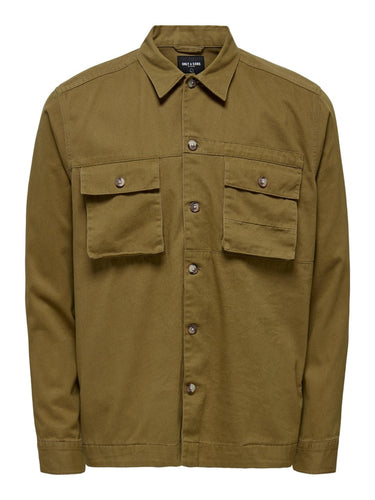 Ilvio Twill Overshirt - Kangaroo - Only & Sons - Brown