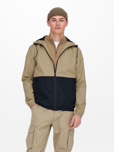 Freddy Technical Hood Jacket - Chinchilla - Only & Sons - Khaki