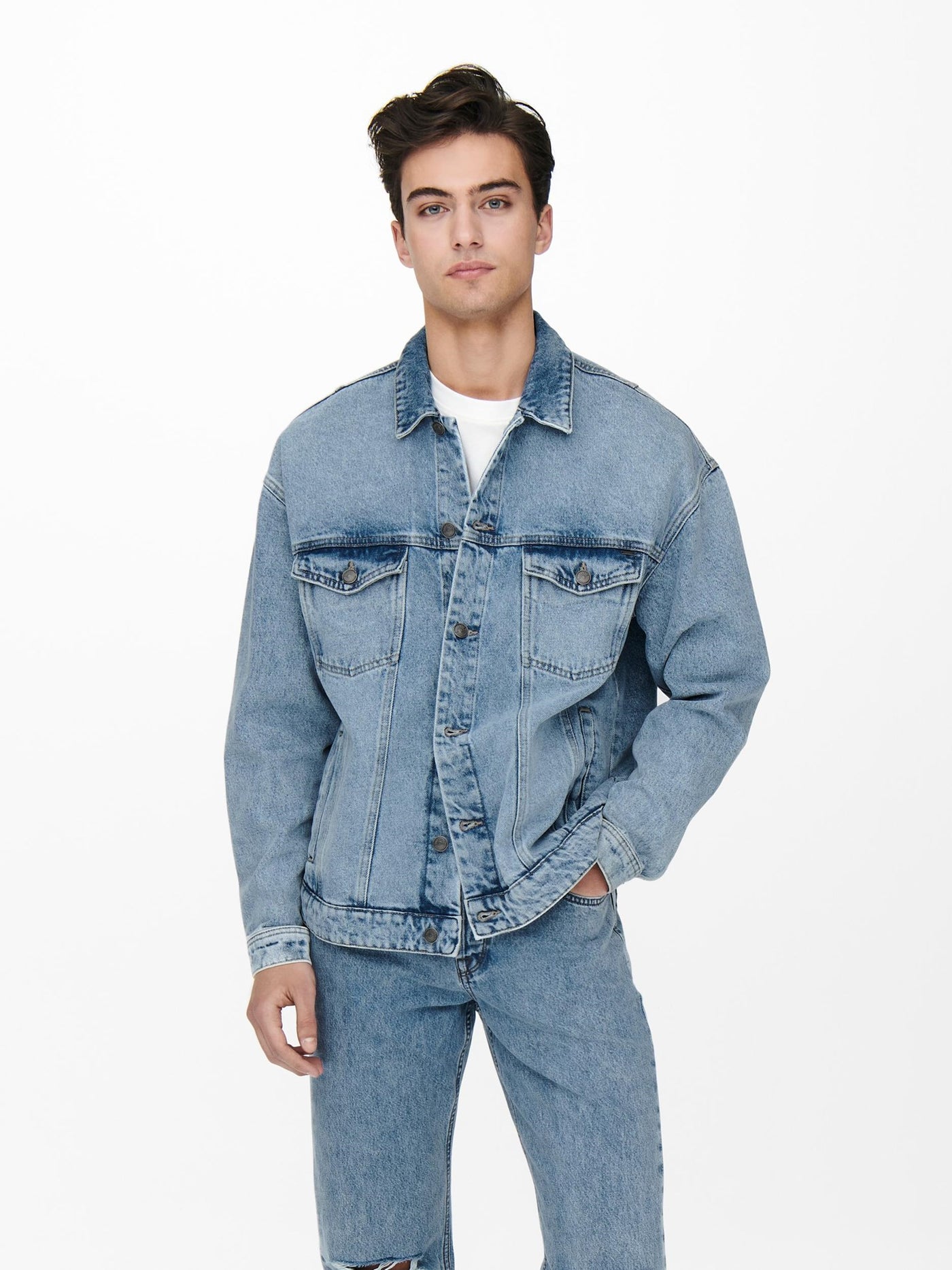 Rick Truck Jacket - Blue Denim - Only & Sons - Blue 2