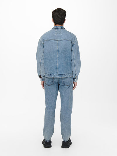 Rick Truck Jacket - Blue Denim - Only & Sons - Blue 7