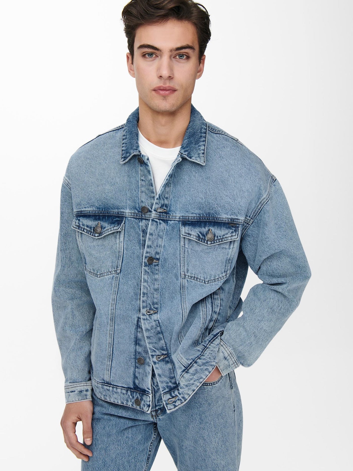 Rick Truck Jacket - Blue Denim - Only & Sons - Blue 4