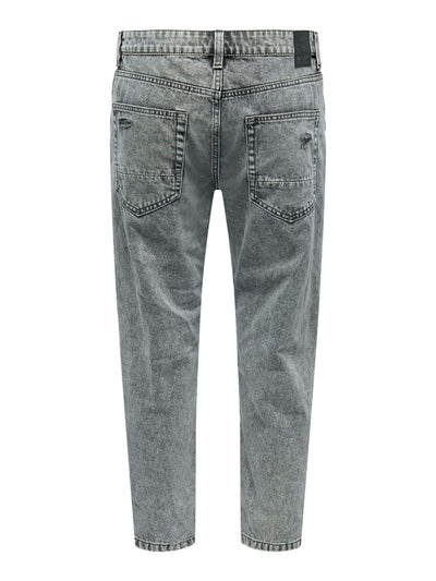 Avi Beam Crop Damage - Gray Denim - Only & Sons - Grey 2