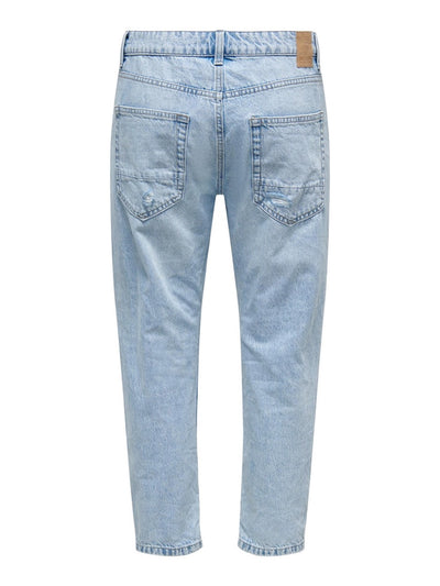 Avi Beam Crop Damage - Blue Denim - Only & Sons - Blue 3