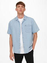 Charger l&#39;image dans la galerie, Bas Light Denim Shirt - Blue Denim - Only &amp; Sons - Blue 2
