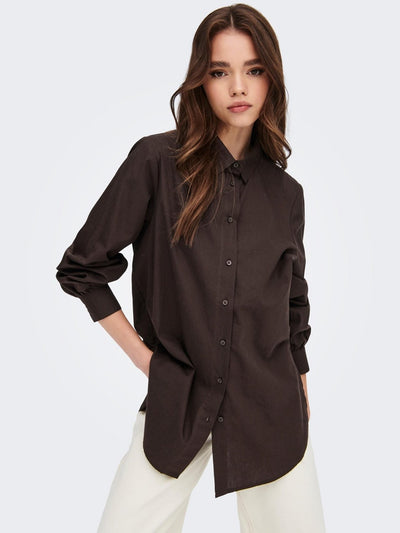 Nora Shirt - Black Coffee - ONLY - Brown