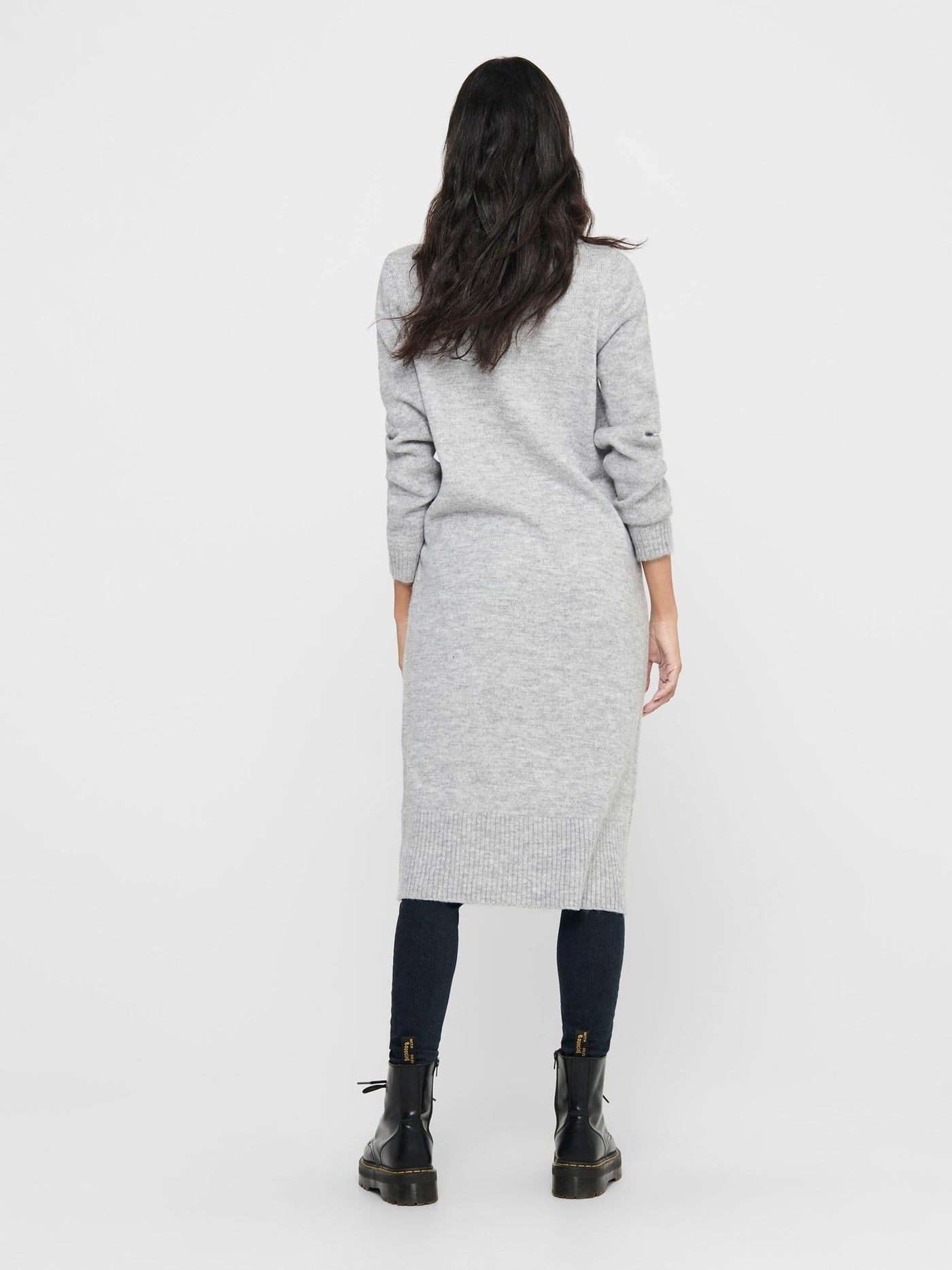 Brandie Roll Neck Dress - Light Gray Melange - ONLY - Grey 2