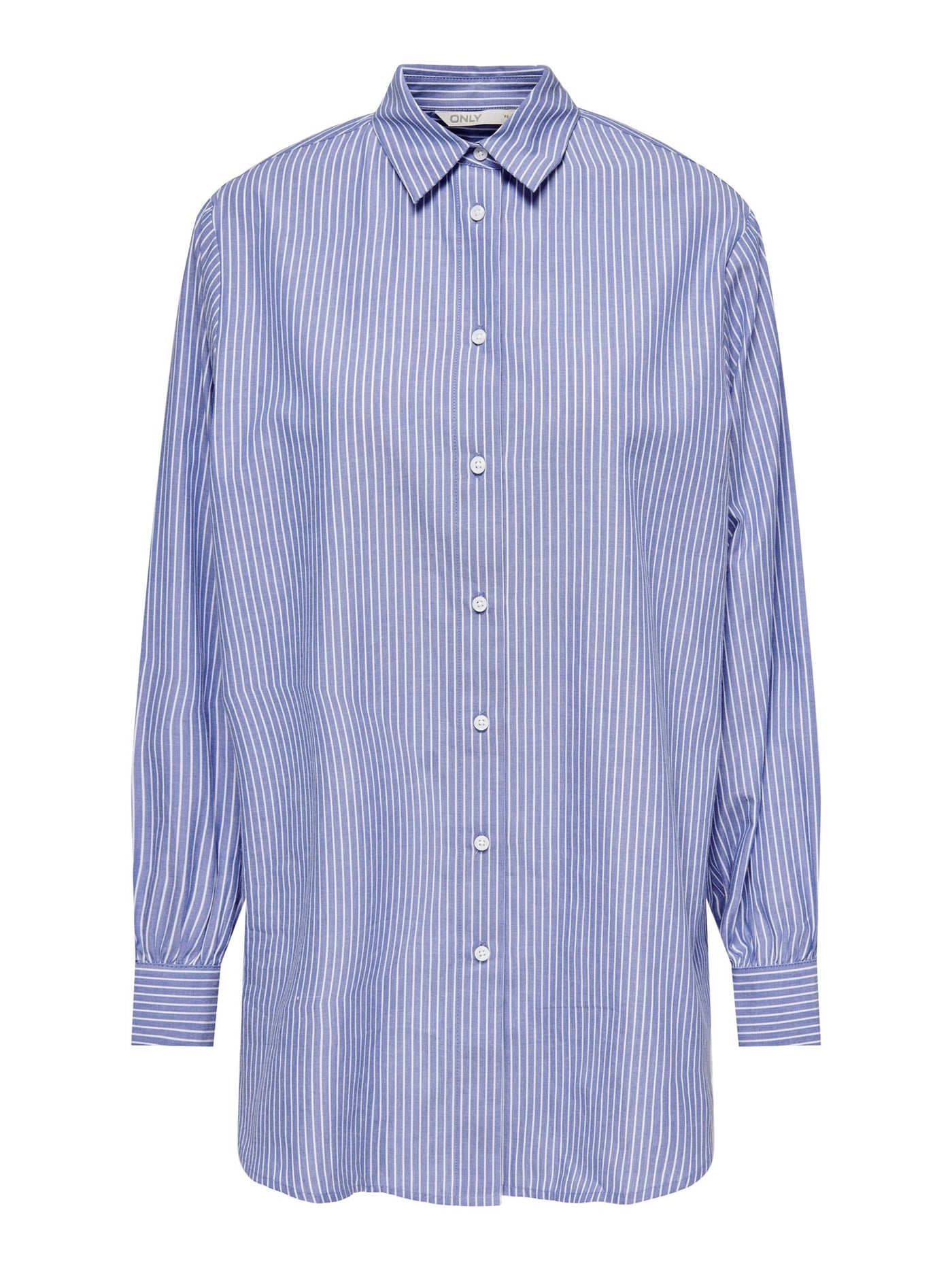 Nora Stripe Shirt - Bleached Denim - ONLY - Blue