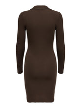 Carica l&#39;immagine nel visualizzatore di Gallery, Siva Polo Dress - Hot Fudge - ONLY - Brown 4
