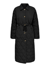 Carregar imagem no visualizador da galeria, Naya Quilted Long Coat - Black - ONLY - Black
