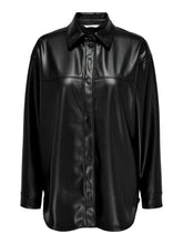 Carregar imagem no visualizador da galeria, Anne Faux Leathe Shacket - Black - ONLY - Black
