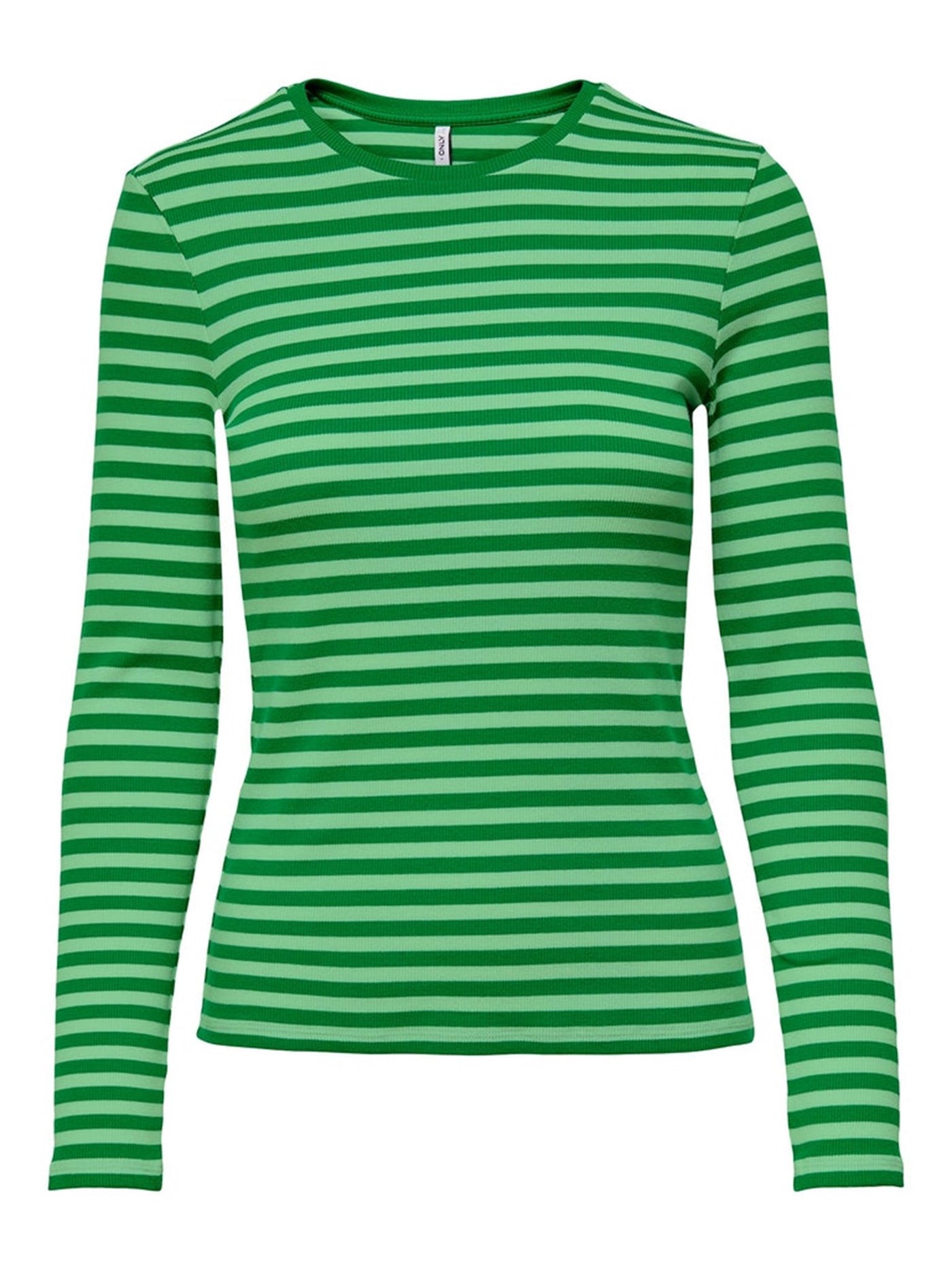 Line Long Sleeved Striped T-shirt - Summer Green - ONLY - Green