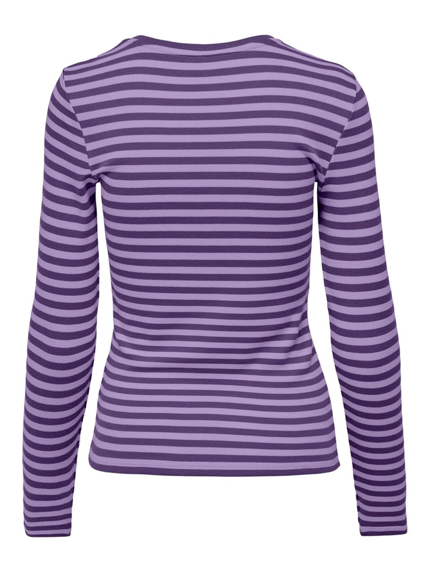 Line Long Sleeved Striped T-shirt - Acai - ONLY - Purple 2