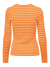 Charger l&#39;image dans la galerie, Line Long Sleeved Striped T-shirt - Amber Yellow - ONLY - Orange 2
