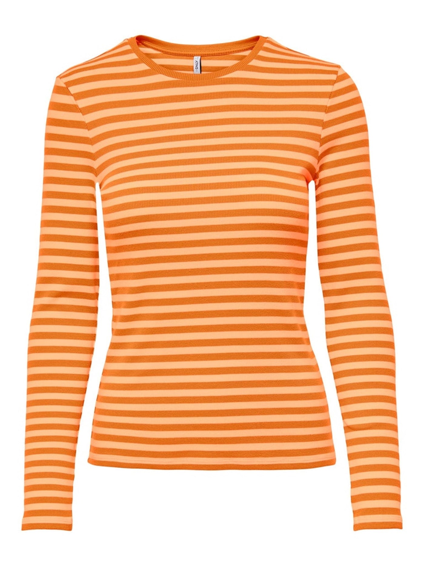 Line Long Sleeved Striped T-shirt - Amber Yellow - ONLY - Orange