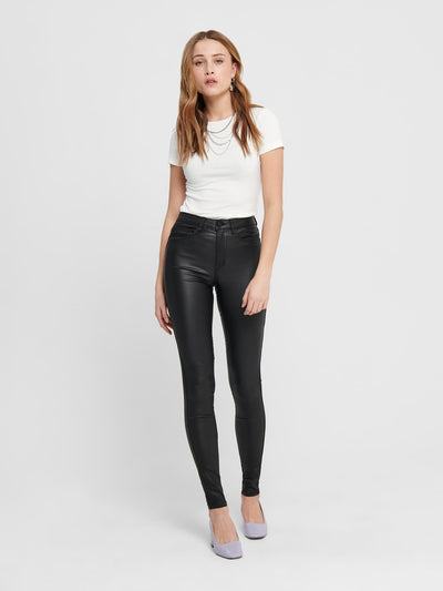 Royal Rock Coated Pants - Black - ONLY - Black 6