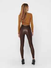 Load image into Gallery viewer, Cool Coated Leggings - Black - ONLY - Brown 4
