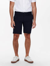 Carregar imagem no visualizador da galeria, Mark shorts stripe - Dark Blue - Only &amp; Sons - White 5
