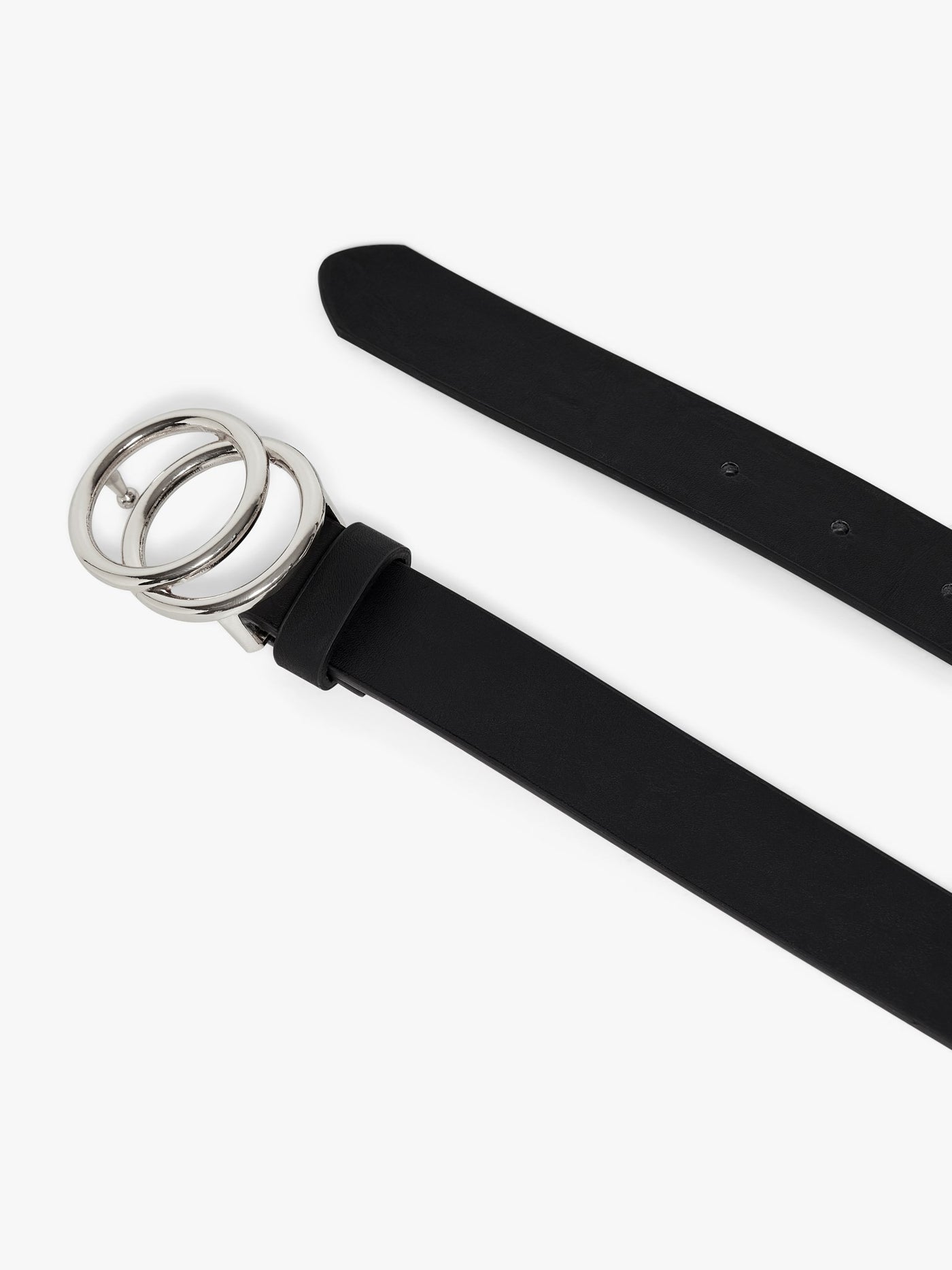 Rasmi Leather Belt - Black / Silver - ONLY - Black 3