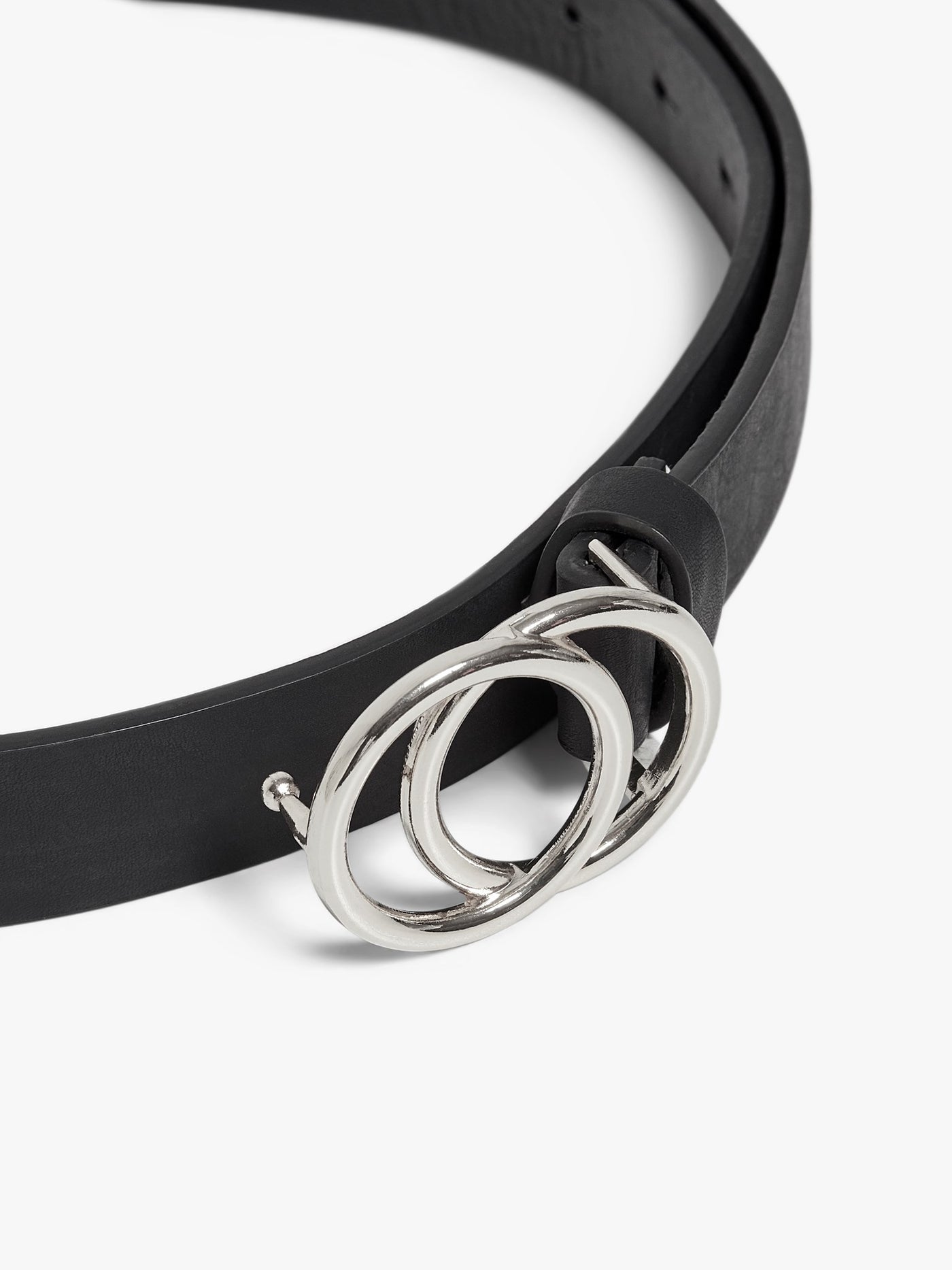 Rasmi Leather Belt - Black / Silver - ONLY - Black 2