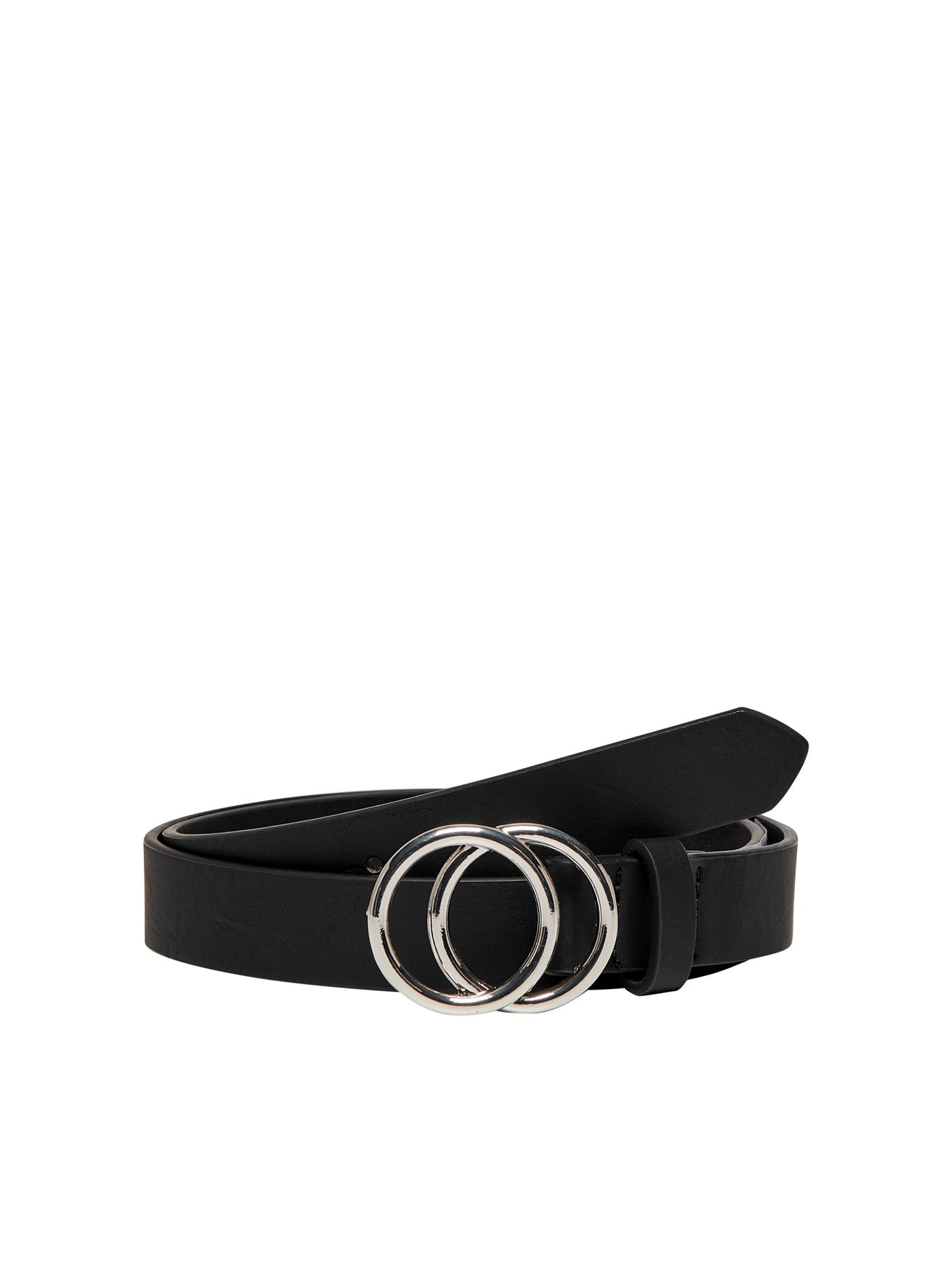 Rasmi Leather Belt - Black / Silver - ONLY - Black