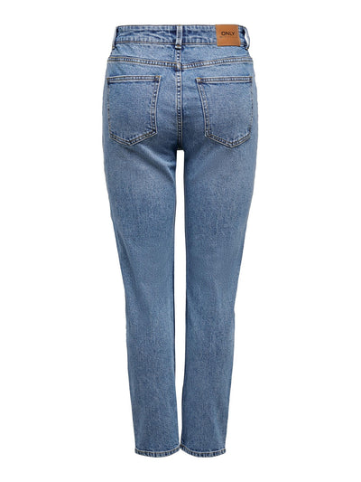 Emily High Waist Jeans - Medium Blue - ONLY - Blue 3