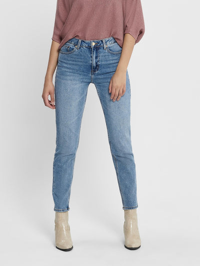 Emily High Waist Jeans - Medium Blue - ONLY - Blue 5