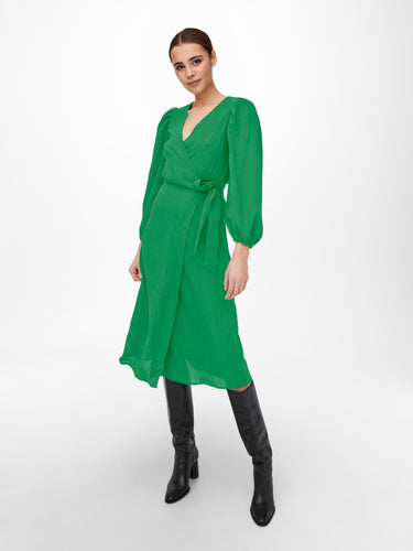 Dion Wrap Dress - Green - ONLY - Green