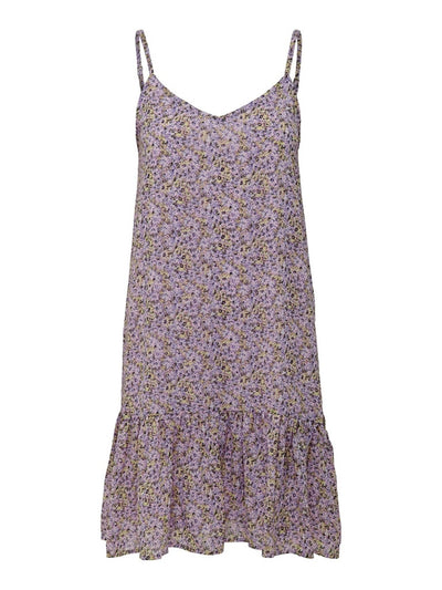 Star Singlet Kjole - Tofu Eve Small Flower - ONLY - Khaki 4