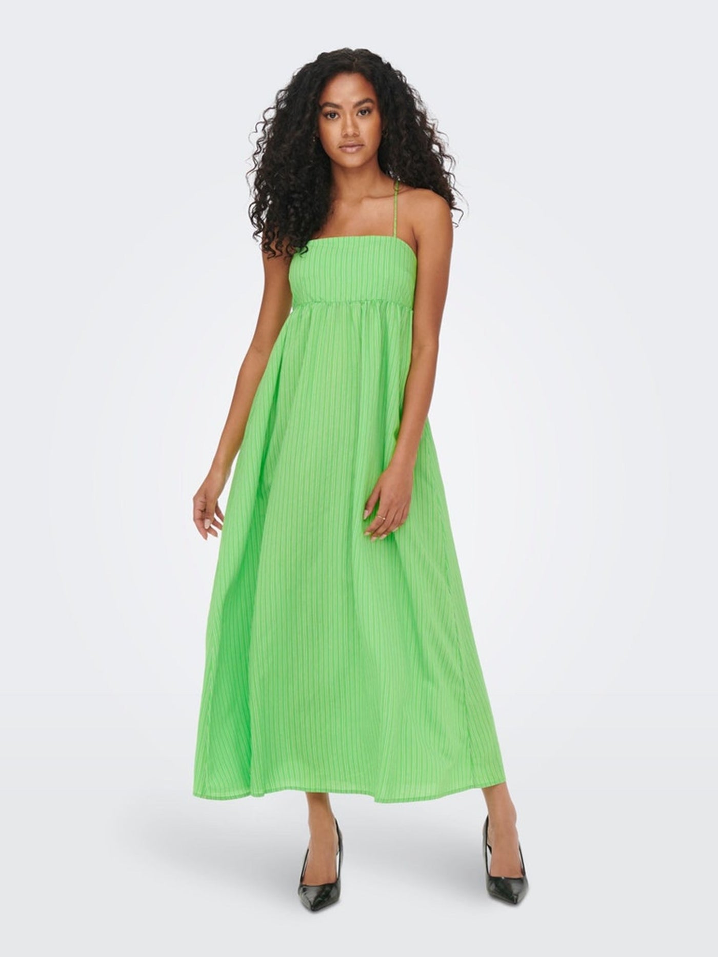 Emma Strop Dress - Cloud Dancer - ONLY - Green 5