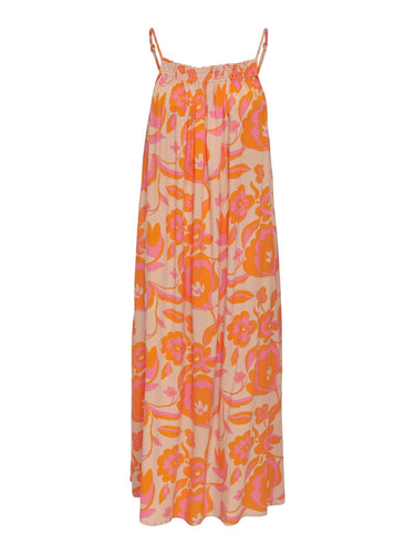 Demi Midi Dress - Eggnog - ONLY - Orange