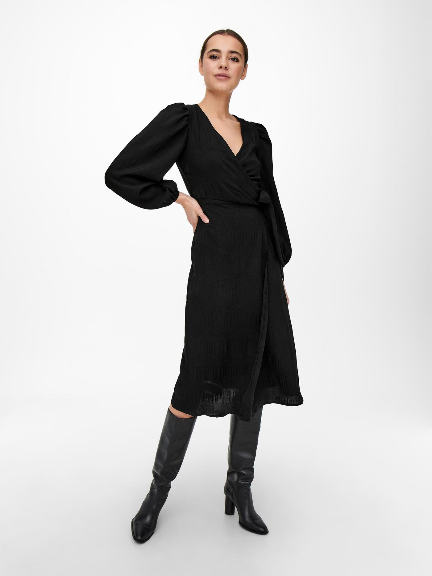 Dion Wrap Dress - Black - ONLY - Black 2