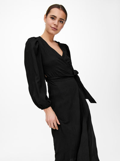 Dion Wrap Dress - Black - ONLY - Black 6