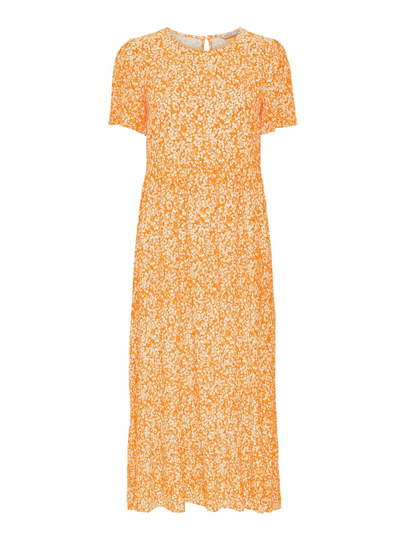 Malle Midi Dress - Flowered Orange - ONLY - Orange